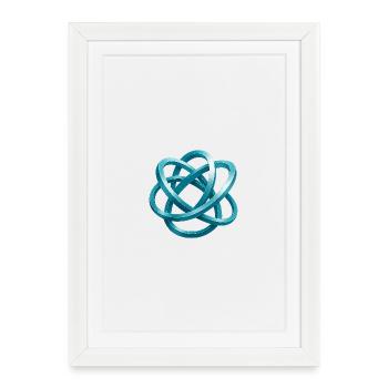 Blue braided knot design - Framed poster (27 × 37 cm) - white - Front