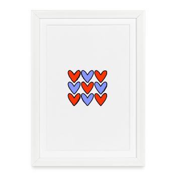COUPLE. VALENTINE'S DAY. HEART. CHRISTMAS. JUST MARRIED. - Framed poster (27 × 37 cm) - white - Front