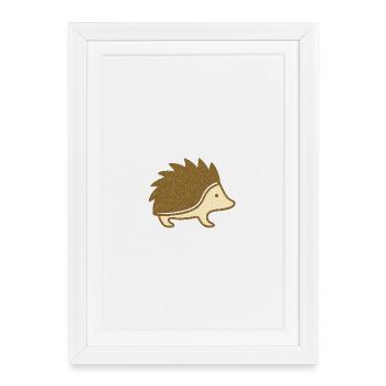 Hérisson stylisé avec détail scintillant - Affiche encadrée (27 × 37 cm) - blanc - Devant