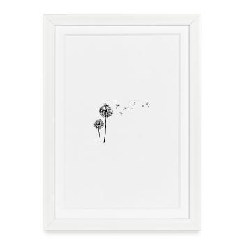 Beau pissenlit de pissenlit - Affiche encadrée (27 × 37 cm) - blanc - Devant