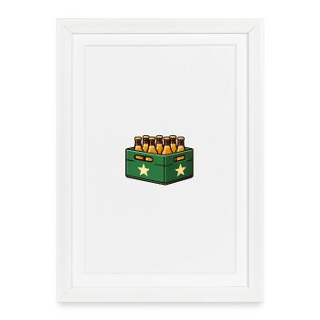 Beer case - Framed poster (27 × 37 cm) - white - Front