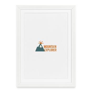 Motif de l’alpiniste aventureux - Affiche encadrée (27 × 37 cm) - blanc - Devant