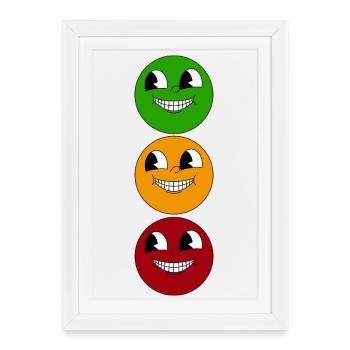 TriColor Smirk Trio - Framed poster (27 × 37 cm) - white - Front
