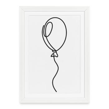 Balloon Sketch with String – Motif - Framed poster (27 × 37 cm) - white - Front