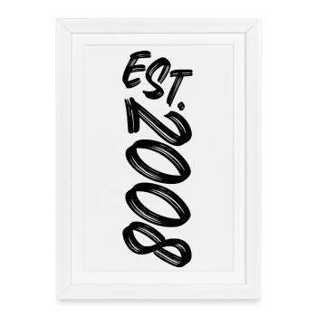 Est. 2008 - Established 2008 - Birthday Gift - Framed poster (27 × 37 cm) - white - Front