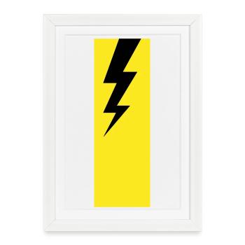 Lightning – Thunderstorm, Storm & Electricity Power - Framed poster (27 × 37 cm) - white - Front