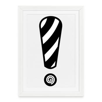 Black & White Spiral Stripes - Framed poster (27 × 37 cm) - white - Front