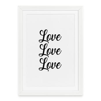 JUST MARRIED. EVJF. SAINT VALENTIN. COUPLE - Affiche encadrée (27 × 37 cm) - blanc - Devant