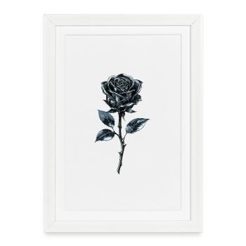 Rose bleu métallique - Affiche encadrée (27 × 37 cm) - blanc - Devant
