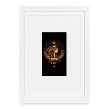 Collection du Zodiaque d’Or – Astrologie de la Vierge Or - Affiche encadrée (27 × 37 cm) - blanc - Devant
