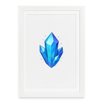 Amas de cristaux bleus - Affiche encadrée (27 × 37 cm) - blanc - Devant