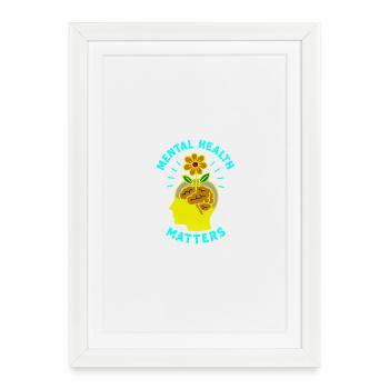 Fleur de santé mentale - Affiche encadrée (27 × 37 cm) - blanc - Devant