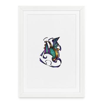 Turquoise Purple Ornamentation - Framed poster (27 × 37 cm) - white - Front