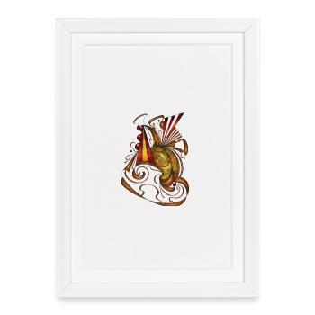 Colored Flower Ornament Pattern - Framed poster (27 × 37 cm) - white - Front