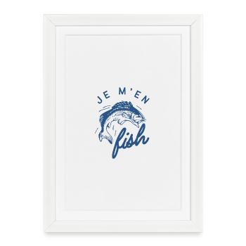 T-shirt pour Pêcheur-Je m'en fish - Affiche encadrée (27 × 37 cm) - blanc - Devant