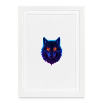 Neon Wolf's Aurora Eyes - Framed poster (27 × 37 cm) - white - Front