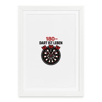 180 Dart Herzboard - Gerahmtes Poster (27 × 37 cm) - Weiß - Vorne