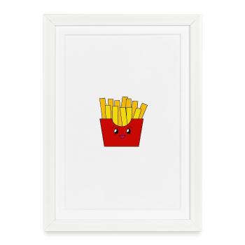 Frites  - Affiche encadrée (27 × 37 cm) - blanc - Devant
