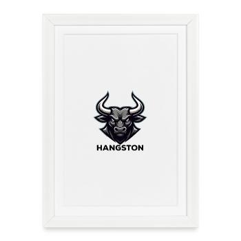 Hangston Bull Head Logo - Framed poster (27 × 37 cm) - white - Front