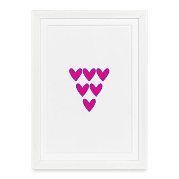 COUPLE. SAINT VALENTIN. JUST MARRIED. COEUR. EVJF. - Affiche encadrée (27 × 37 cm) - blanc - Devant