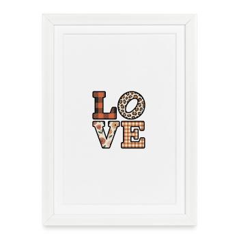 Love contrasting patterns in decorated letters - Framed poster (27 × 37 cm) - white - Front
