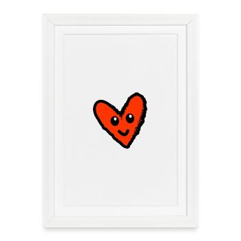 JUST MARRIED. EVJF. SAINT VALENTIN. COUPLE - Affiche encadrée (27 × 37 cm) - blanc - Devant