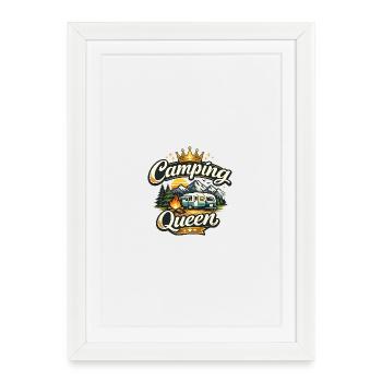 Camping Queen - Framed poster (27 × 37 cm) - white - Front