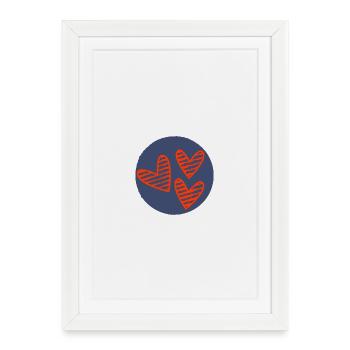 HEART. HEARTS. VALENTINE'S DAY. LOVE. LOVE. COUPLE. - Framed poster (27 × 37 cm) - white - Front