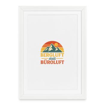 Logo rétro de l’air de la montagne au lieu de l’air du bureau - Affiche encadrée (27 × 37 cm) - blanc - Devant