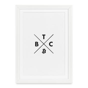 Bitcoin Shirt Bitcoin Logo Merch - Bitcoin Hoodie - Framed poster (27 × 37 cm) - white - Front