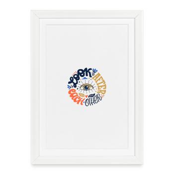 Motif œil - Affiche encadrée (27 × 37 cm) - blanc - Devant