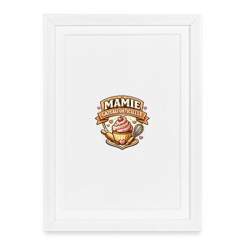 Mamie Gâteau Officielle Cadeau - Affiche encadrée (27 × 37 cm) - blanc - Devant