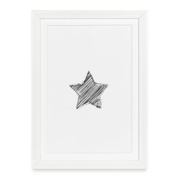 ETOILE. STAR. ETOILES. FÊTE. ANNIVERSAIRE. NOËL - Affiche encadrée (27 × 37 cm) - blanc - Devant
