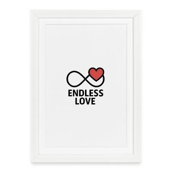 Amour infini Cœur Motivation - Affiche encadrée (27 × 37 cm) - blanc - Devant