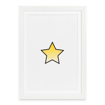 ETOILE. STAR. ETOILES. FÊTE. ANNIVERSAIRE. NOËL - Affiche encadrée (27 × 37 cm) - blanc - Devant