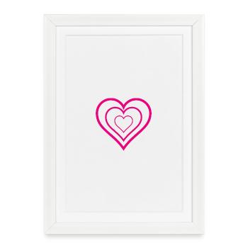 HEART. COUPLE. JUST MARRIED. Bachelorette party. VALENTINE'S DAY. - Framed poster (27 × 37 cm) - white - Front