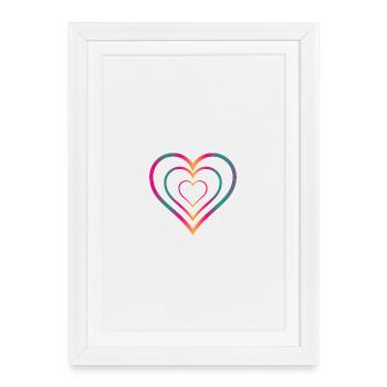 COEUR. COUPLE. JUST MARRIED. EVJF. SAINT VALENTIN. - Affiche encadrée (27 × 37 cm) - blanc - Devant