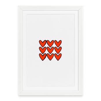 COUPLE. SAINT VALENTIN. JUST MARRIED. COEUR. EVJF. - Affiche encadrée (27 × 37 cm) - blanc - Devant