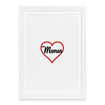 COEUR. MAMAN. FÊTE DES MÈRES. FÊTE. BONNE FÊTE - Affiche encadrée (27 × 37 cm) - blanc - Devant