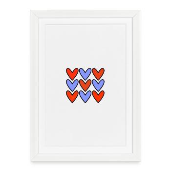 COUPLE. SAINT VALENTIN. JUST MARRIED. COEUR. EVJF. - Affiche encadrée (27 × 37 cm) - blanc - Devant