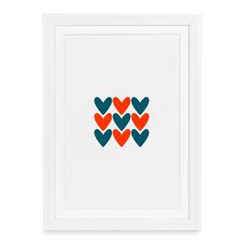 CŒUR. CŒURS. SAINT VALENTIN. LOVE. AMOUR. COUPLE. - Affiche encadrée (27 × 37 cm) - blanc - Devant