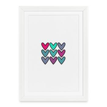 HEART. HEARTS. VALENTINE'S DAY. LOVE. LOVE. COUPLE. - Framed poster (27 × 37 cm) - white - Front