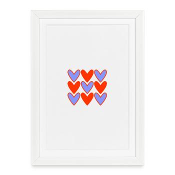 VALENTINE'S DAY. Bachelorette party. I LOVE YOU. I LOVE YOU. LOVE - Framed poster (27 × 37 cm) - white - Front