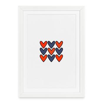 CŒUR. CŒURS. SAINT VALENTIN. LOVE. AMOUR. COUPLE. - Affiche encadrée (27 × 37 cm) - blanc - Devant