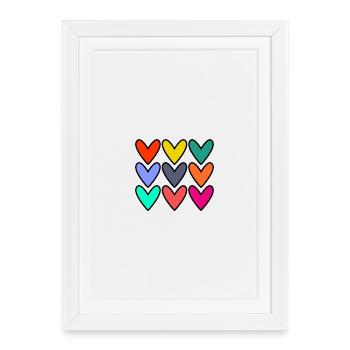 HEART. HEARTS. VALENTINE'S DAY. LOVE. LOVE. COUPLE. - Framed poster (27 × 37 cm) - white - Front