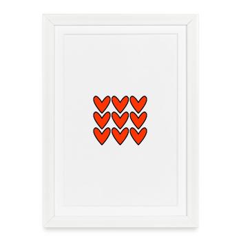 SAINT VALENTIN. COEUR. JE T'AIME. I LOVE YOU - Affiche encadrée (27 × 37 cm) - blanc - Devant