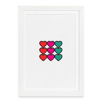 HEART. THANK YOU. MISTRESS. MASTER. THANK YOU MISTRESS. - Framed poster (27 × 37 cm) - white - Front