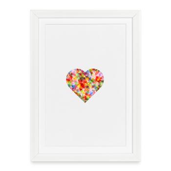 NOUVEAU -- Design abstrait de cœur vibrant ! - Affiche encadrée (27 × 37 cm) - blanc - Devant