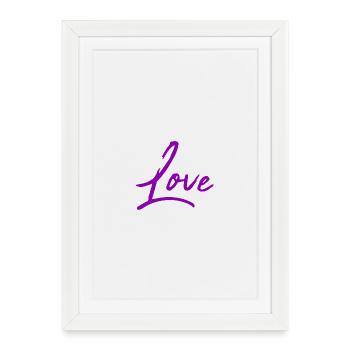 LOVE. SAINT VALENTIN. COEUR. JE T'AIME. I LOVE YOU - Affiche encadrée (27 × 37 cm) - blanc - Devant