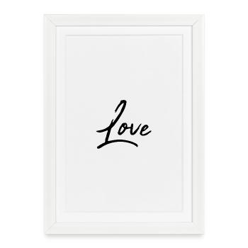 LOVE. SAINT VALENTIN. COEUR. JE T'AIME. I LOVE YOU - Affiche encadrée (27 × 37 cm) - blanc - Devant